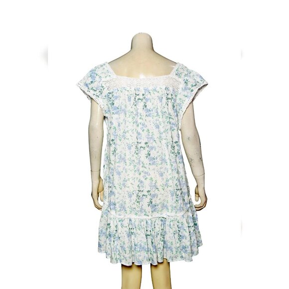 Free People Alessia Printed Mini Dress XL 12 Floral Printed Flutter Sleeve 45292 - Picture 4 of 4